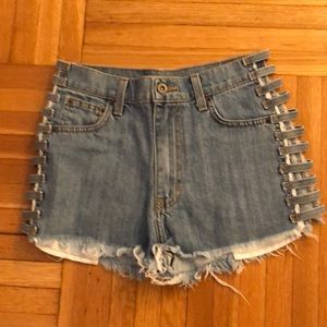 Carmar Denim Shorts w/ Cutout Side Detailing